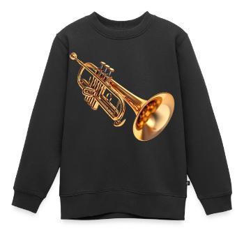 L’utilisation de la trompette - Sweat Premium enfant bio - noir - Devant - AI Model Kid Female (0cm)