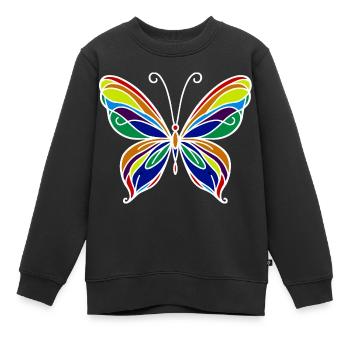 Schmetterling - Kinder Premium Organic Sweatshirt - Schwarz - Vorne - AI Model Kid Female (0cm)
