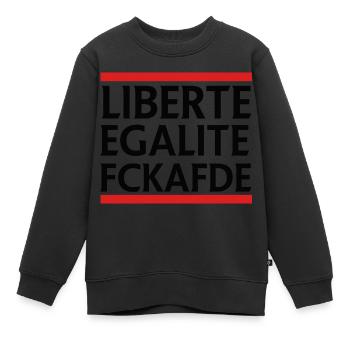 AFD Anti-politique - Sweat Premium enfant bio - noir - Devant - AI Model Kid Female (0cm)