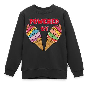 Lustiges Eiscreme Design und Spruch - Kinder Premium Organic Sweatshirt - Schwarz - Vorne - AI Model Kid Female (0cm)