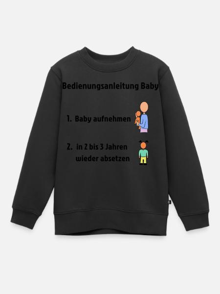 Bedienungsanleitung Baby - Kinder Premium Organic Sweatshirt - Schwarz