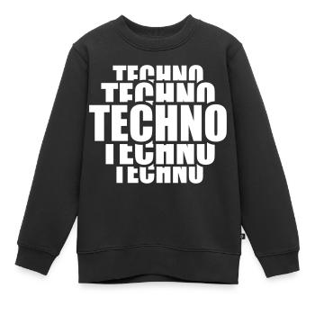 Techno Liebe Zitat Spruch Musik Party Feiern Logo - Kinder Premium Organic Sweatshirt - Schwarz - Vorne - AI Model Kid Female (0cm)