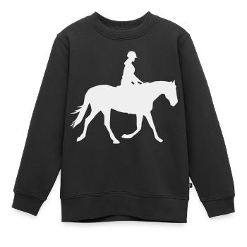 reiterin pferd - Kinder Premium Organic Sweatshirt - Schwarz - Vorne - AI Model Kid Female (0cm)