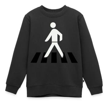 Franchissement du passage piéton - Sweat Premium enfant bio - noir - Devant - AI Model Kid Female (0cm)