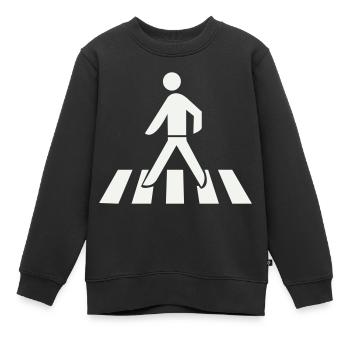 Franchissement du passage piéton - Sweat Premium enfant bio - noir - Devant - AI Model Kid Female (0cm)