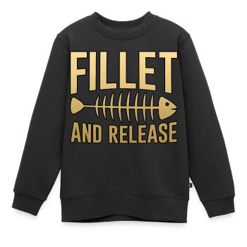 Filet et relâchement 4 - Sweat Premium enfant bio - noir - Devant - AI Model Kid Female (0cm)