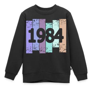 1984 - Kinder Premium Organic Sweatshirt - Schwarz - Vorne - AI Model Kid Female (0cm)