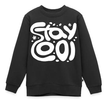 Cool bleiben - Kinder Premium Organic Sweatshirt - Schwarz - Vorne - AI Model Kid Female (0cm)