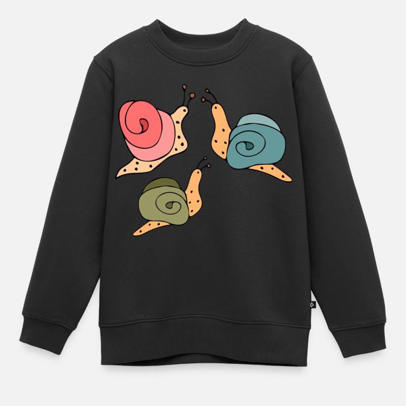 Escargots - Sweat Premium enfant bio - noir