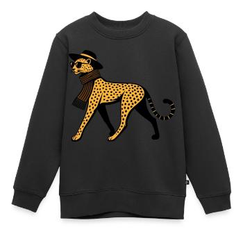 Leopard chic - Sweat Premium enfant bio - noir - Devant - AI Model Kid Female (0cm)