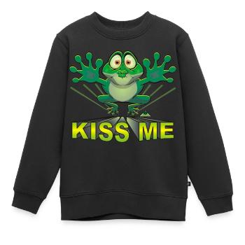 Embrasse-moi crapaud - Sweat Premium enfant bio - noir - Devant - AI Model Kid Female (0cm)
