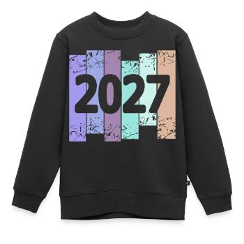 2027 - Kinder Premium Organic Sweatshirt - Schwarz - Vorne - AI Model Kid Female (0cm)