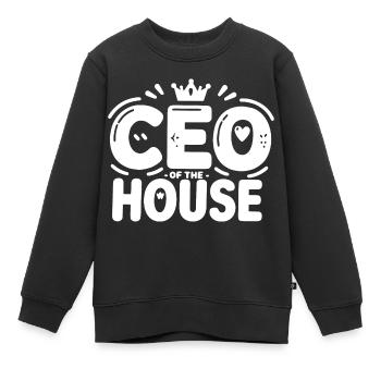 CEO des Hauses - Kinder Premium Organic Sweatshirt - Schwarz - Vorne - AI Model Kid Female (0cm)