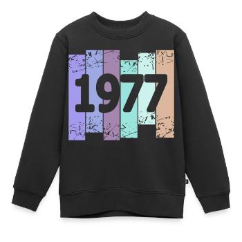 Oldtimer 1977 - Kinder Premium Organic Sweatshirt - Schwarz - Vorne - AI Model Kid Female (0cm)