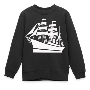 Schiff Schifffahrt - Kinder Premium Organic Sweatshirt - Schwarz - Vorne - AI Model Kid Female (0cm)