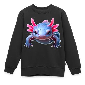 Axolotl aquatic pink highlights gentle amphibian - Kinder Premium Organic Sweatshirt - Schwarz - Vorne - AI Model Kid Female (0cm)