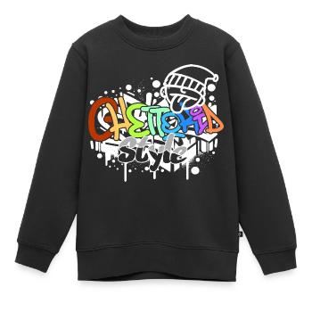 Ghettokid Style Graffiti Airbrush Design - Kinder Premium Organic Sweatshirt - Schwarz - Vorne - AI Model Kid Female (0cm)