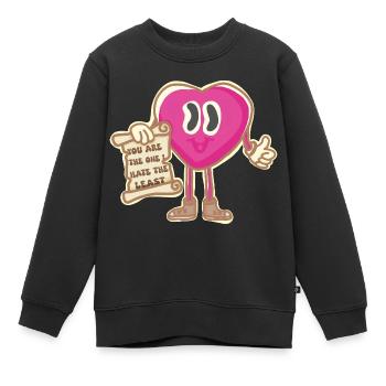 Mascotte vintage amour et tolérance - Sweat Premium enfant bio - noir - Devant - AI Model Kid Female (0cm)