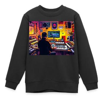 My Home is my Studio Nr.2 - Kinder Premium Organic Sweatshirt - Schwarz - Vorne - AI Model Kid Female (0cm)