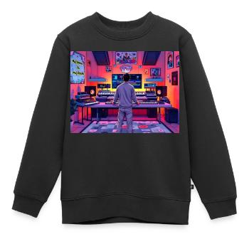 My Home is My Studio Nr.11 - Kinder Premium Organic Sweatshirt - Schwarz - Vorne - AI Model Kid Female (0cm)