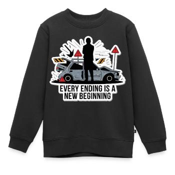 JEDES ENDE IST EIN NEUANFANG - Kinder Premium Organic Sweatshirt - Schwarz - Vorne - AI Model Kid Female (0cm)