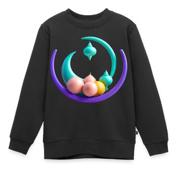 Cadeau du Ramadan Aïd Moubarak Islam Allah Musulman - Sweat Premium enfant bio - noir - Devant - AI Model Kid Female (0cm)