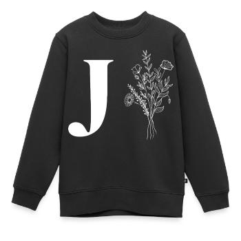 Minimalistische Blumen - Kinder Premium Organic Sweatshirt - Schwarz - Vorne - AI Model Kid Female (0cm)