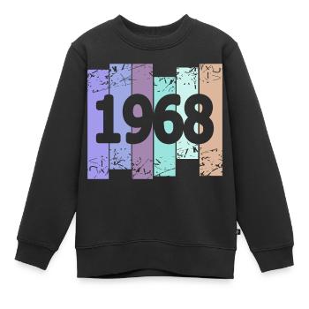 1968 - Kinder Premium Organic Sweatshirt - Schwarz - Vorne - AI Model Kid Female (0cm)