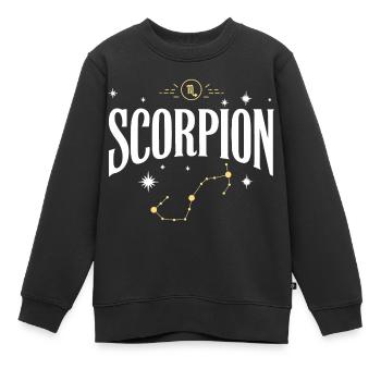 Signe astro scorpion - Sweat Premium enfant bio - noir - Devant - AI Model Kid Female (0cm)