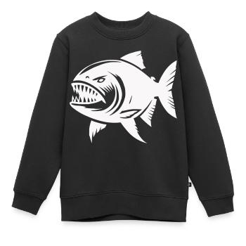 piranha - Sweat Premium enfant bio - noir - Devant - AI Model Kid Female (0cm)