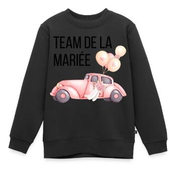 Bride's Team - Wedding Car - Kids Premium Organic Sweatshirt - black - Front - AI Model Kid Female (0cm)