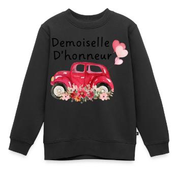 Brautjungfer Auto Braut Blumen - Kinder Premium Organic Sweatshirt - Schwarz - Vorne - AI Model Kid Female (0cm)