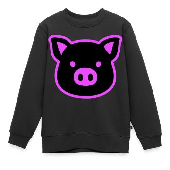 Schwein Kopf Sau - Kinder Premium Organic Sweatshirt - Schwarz - Vorne - AI Model Kid Female (0cm)