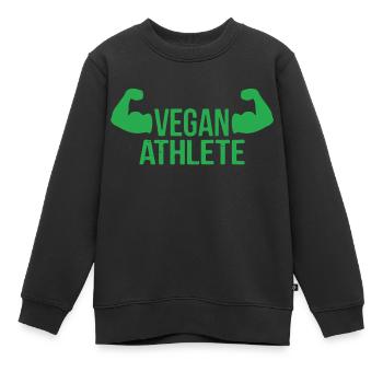 Vegan Athlete - Kids Premium Organic Sweatshirt - black - Front - AI Model Kid Female (0cm)