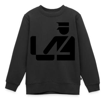 police - Sweat Premium enfant bio - noir - Devant - AI Model Kid Female (0cm)