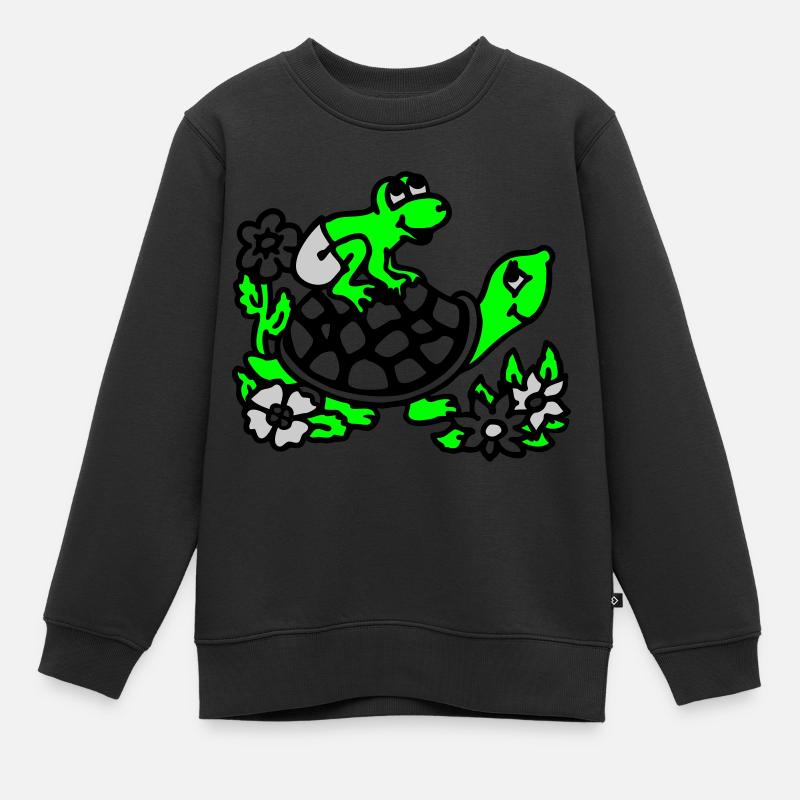 frogg et tortue / grenouille et la tortue - Sweat Premium enfant bio - noir