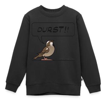 Durstiger Spatz - Kinder Premium Organic Sweatshirt - Schwarz - Vorne - AI Model Kid Female (0cm)