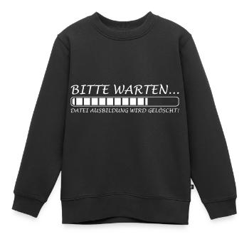 Bitte warten Datei Ausbildung wird gelöscht - Kinder Premium Organic Sweatshirt - Schwarz - Vorne - AI Model Kid Female (0cm)