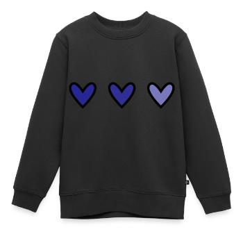 HERZ. HERZ. VALENTINSTAG. LIEBE. LIEBE. HERZ - Kinder Premium Organic Sweatshirt - Schwarz - Vorne - AI Model Kid Female (0cm)