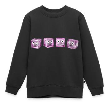 Glace,Glaçon,dés,Famille,Bande dessinée - Sweat Premium enfant bio - noir - Devant - AI Model Kid Female (0cm)