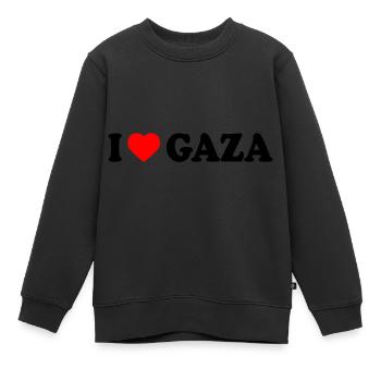 I love gaza - Kinder Premium Organic Sweatshirt - Schwarz - Vorne - AI Model Kid Female (0cm)