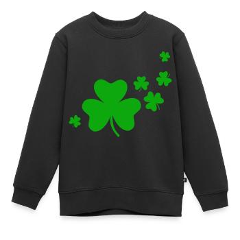 Shamrocks - Kinder Premium Organic Sweatshirt - Schwarz - Vorne - AI Model Kid Female (0cm)