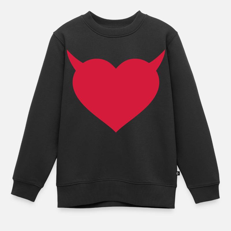 cœur - Sweat Premium enfant bio - noir