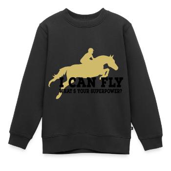 Springpferd - Kinder Premium Organic Sweatshirt - Schwarz - Vorne - AI Model Kid Female (0cm)