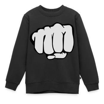 Faust - Kinder Premium Organic Sweatshirt - Schwarz - Vorne - AI Model Kid Female (0cm)