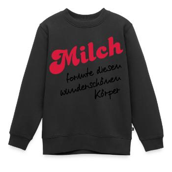 Milch - Kinder Premium Organic Sweatshirt - Schwarz - Vorne - AI Model Kid Female (0cm)