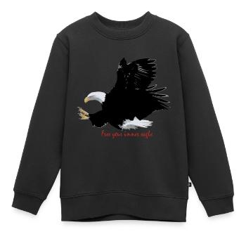 Eagle - Kids Premium Organic Sweatshirt - black - Front - AI Model Kid Female (0cm)