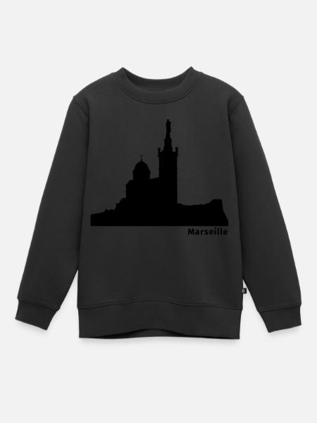 Marseille - Sweat Premium enfant bio - noir