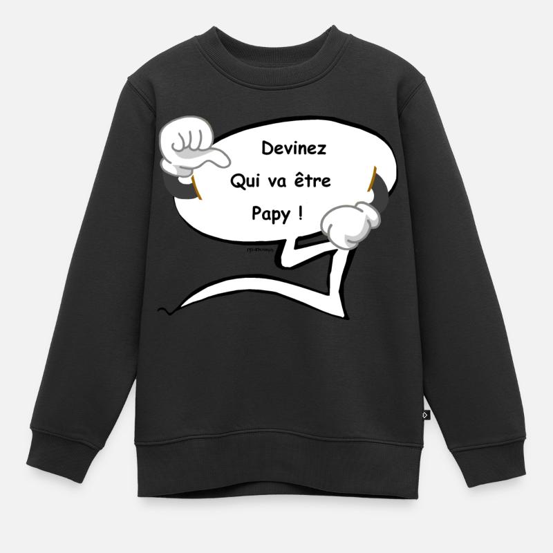Papy - Sweat Premium enfant bio - noir