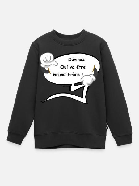 Grand Frère - Sweat Premium enfant bio - noir